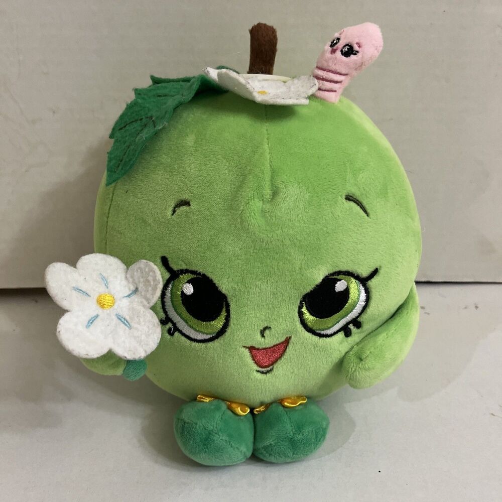Shopkins Green Apple Bloom Plush Coin Bank  Stuffed Toy 2013 Moose Toys 12"
